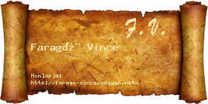 Faragó Vince névjegykártya