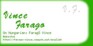 vince farago business card